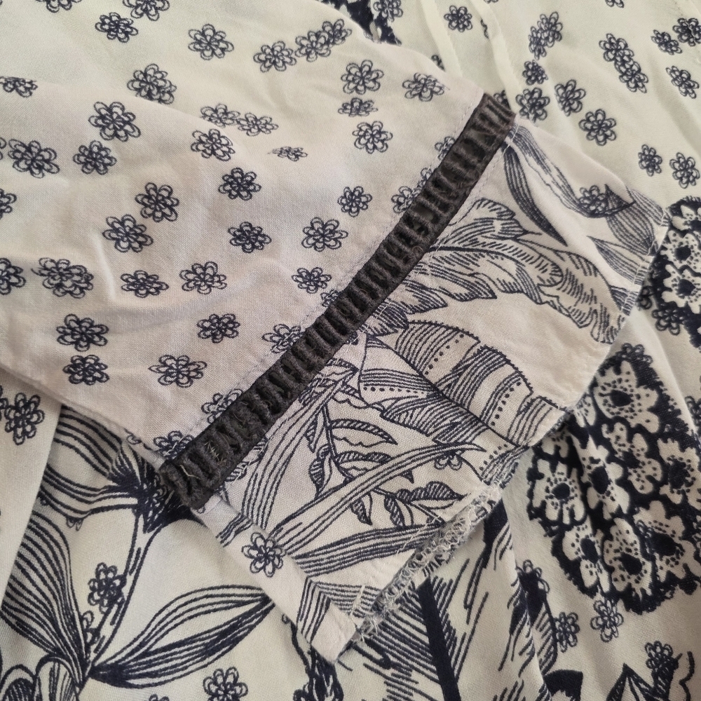 Orientique Australian Floral Rayon Tunic Blouse Size M Boho Cottagecore Resort - Picture 4 of 9